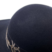 Load image into Gallery viewer, HERMES Francoise Hat BRIDES de GALA Size 57 Black Wool 100%
