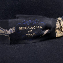 Load image into Gallery viewer, HERMES Francoise Hat BRIDES de GALA Size 57 Black Wool 100%
