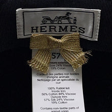 Load image into Gallery viewer, HERMES Francoise Hat BRIDES de GALA Size 57 Black Wool 100%
