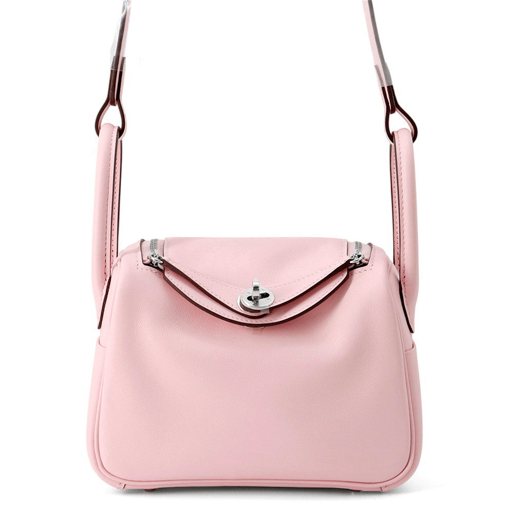 HERMES Lindy Rose Sakura Swift Leather Size Mini