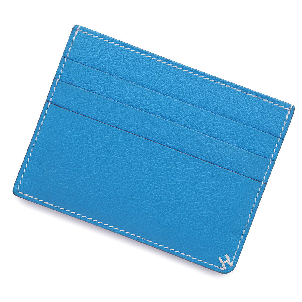 HERMES Card Case HSellier Blue Zanzibar Evercolor