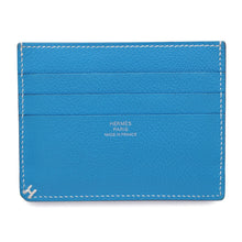 Load image into Gallery viewer, HERMES Card Case HSellier Blue Zanzibar Evercolor
