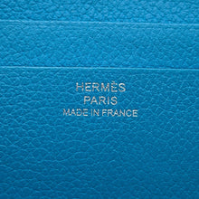 Load image into Gallery viewer, HERMES Card Case HSellier Blue Zanzibar Evercolor
