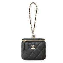 Load image into Gallery viewer, CHANEL Matelasse Vanity Bag Pearl BlackAP2161 Caviar Leather Size Mini
