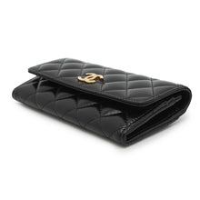 Load image into Gallery viewer, CHANEL Matelasse Long Wallet BlackAP4261 Shiny Calf Leather
