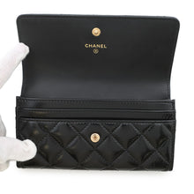 Load image into Gallery viewer, CHANEL Matelasse Long Wallet BlackAP4261 Shiny Calf Leather
