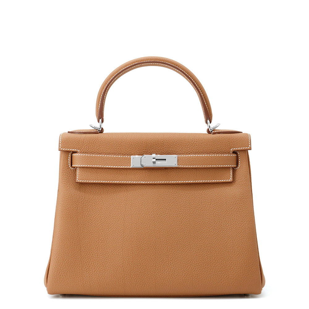HERMES Kelly Retourne Gold Togo Leather Size 28