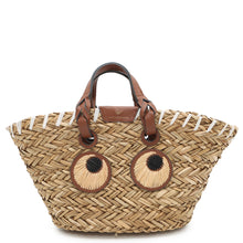 Load image into Gallery viewer, ANYA HINDMARCH Pepper Eyes Basket Bag Brown/Natural155120 Raffia Leather Size Small
