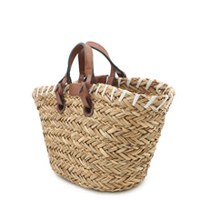 Load image into Gallery viewer, ANYA HINDMARCH Pepper Eyes Basket Bag Brown/Natural155120 Raffia Leather Size Small
