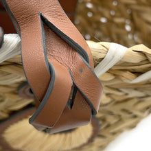 Load image into Gallery viewer, ANYA HINDMARCH Pepper Eyes Basket Bag Brown/Natural155120 Raffia Leather Size Small

