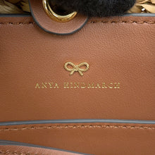 Load image into Gallery viewer, ANYA HINDMARCH Pepper Eyes Basket Bag Brown/Natural155120 Raffia Leather Size Small
