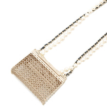 将图像加载到图库查看器中，CHANEL Matelasse bag motif necklaceAB6135 Metal Leather Faux Pearl
