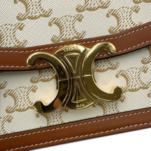 将图像加载到图库查看器中，CELINE Teen Triomphe Shoulder Bag White188882BZ4.01BC PVC Calf Leather
