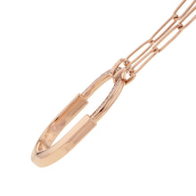 Load image into Gallery viewer, TIFFANY&amp;Co. Padlock Pendant Half Diamond Necklace Size Large 18K Pink Gold
