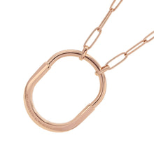 Load image into Gallery viewer, TIFFANY&amp;Co. Padlock Pendant Half Diamond Necklace Size Large 18K Pink Gold
