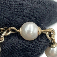 Load image into Gallery viewer, CHANEL CC Logo Heart ChainBraceletAB7003 Metal Faux Pearl Rhinestone
