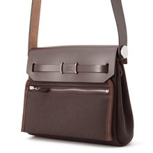 Load image into Gallery viewer, HERMES Herbag zip Ebene Toile Military Vache Hunter Leather Size Mini

