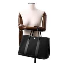 Load image into Gallery viewer, HERMES Garden Party Black Toile Military Negonda Leather Size PM
