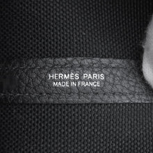 Load image into Gallery viewer, HERMES Garden Party Black Toile Military Negonda Leather Size PM

