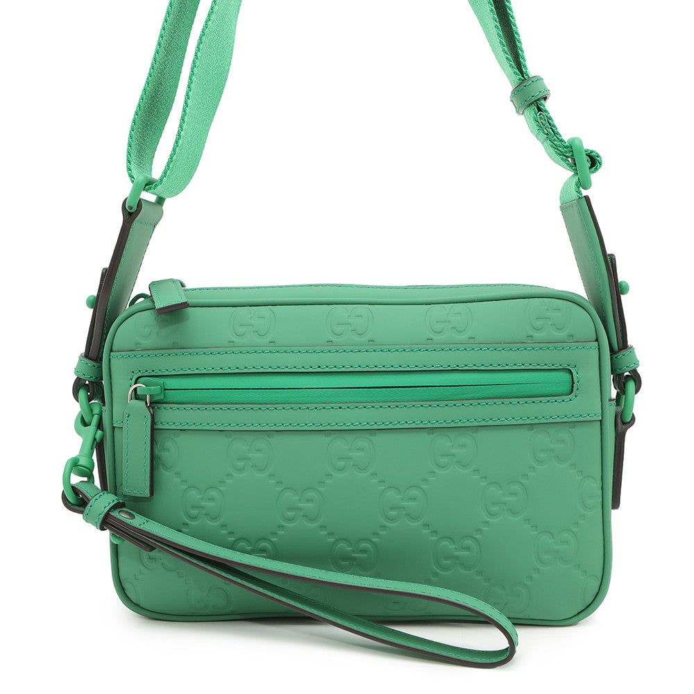GUCCI GGIcon Shoulder Bag Green771293 GG rubber effect leather Size Small