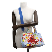 Load image into Gallery viewer, MIUMIU ★Flower Handbag Light Blue/Multicolor5BG439 Canvas
