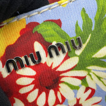 Load image into Gallery viewer, MIUMIU ★Flower Handbag Light Blue/Multicolor5BG439 Canvas

