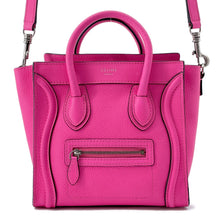 将图像加载到图库查看器中，CELINE Luggage shopper Neon Pink189243 Leather Size Nano
