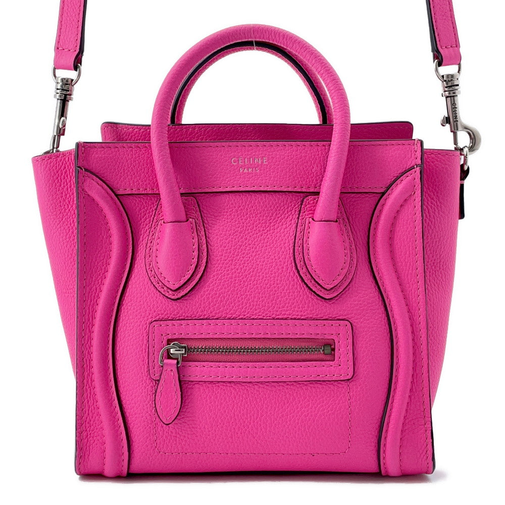 CELINE Luggage shopper Neon Pink189243 Leather Size Nano
