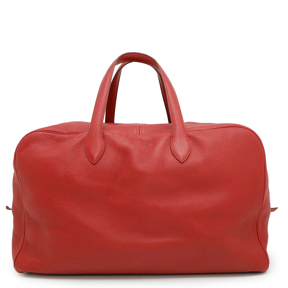 HERMES Victoria Red Taurillon Clemence Size 50