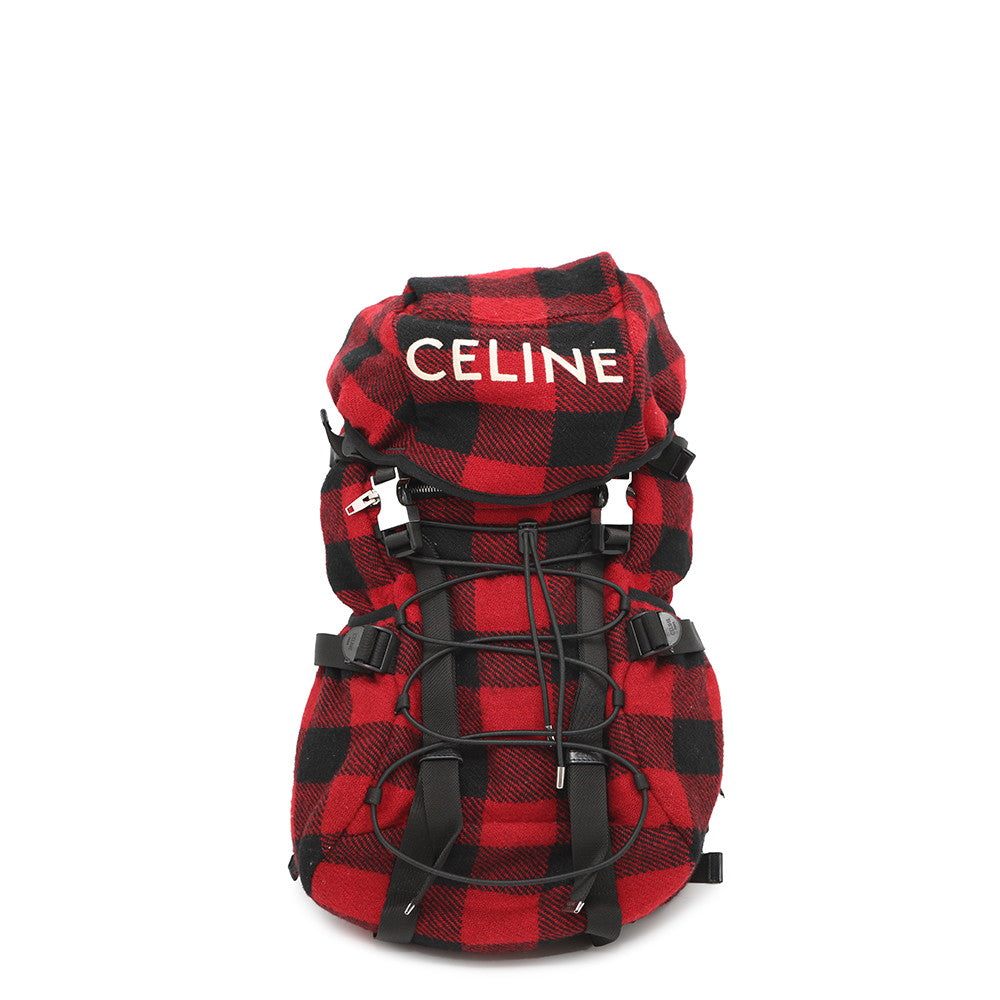 CELINE CELINE Homme by Hedi Slimane Tracking Backpack Red/Black197072 Canvas