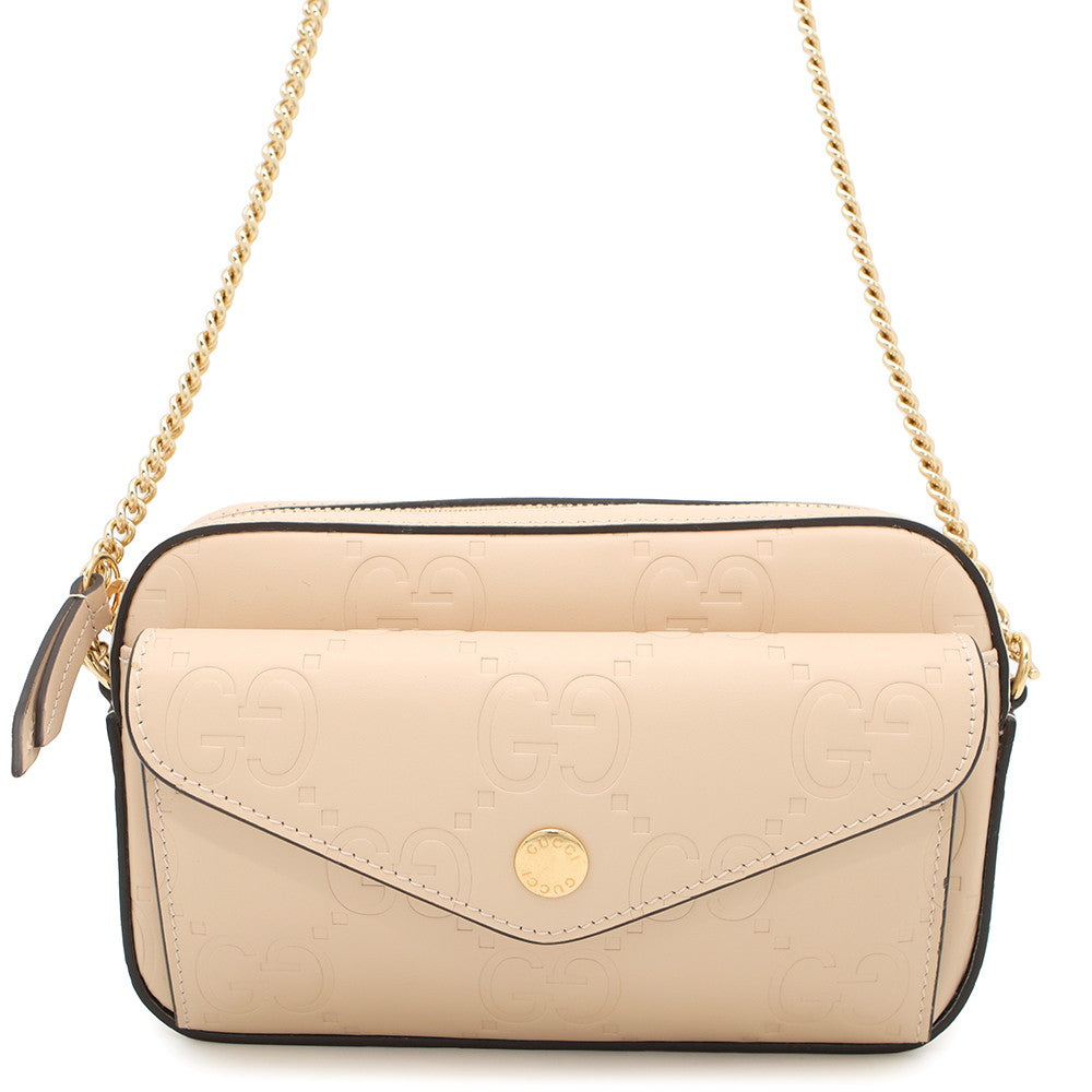 GUCCI GG Super Mini ChainShoulder Beige781554 Leather