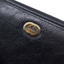将图像加载到图库查看器中，GUCCI Interlocking G Zip Around Long Wallet Black575988 Leather
