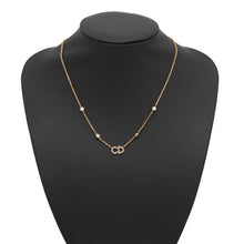 将图像加载到图库查看器中，Dior Clair D Lune Clair D Lune Necklace GoldN1033CDLCY_D301 Metal Rhinestone Faux Pearl
