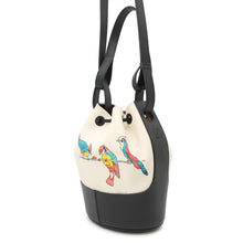 Load image into Gallery viewer, LOEWE Balloon Shoulder Ivory/Black Canvas Leather Size Small
