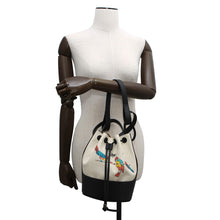 Load image into Gallery viewer, LOEWE Balloon Shoulder Ivory/Black Canvas Leather Size Small
