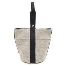 将图像加载到图库查看器中，HERMES Saxau Beige/Black Toile H Canvas Size MM

