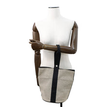 将图像加载到图库查看器中，HERMES Saxau Beige/Black Toile H Canvas Size MM
