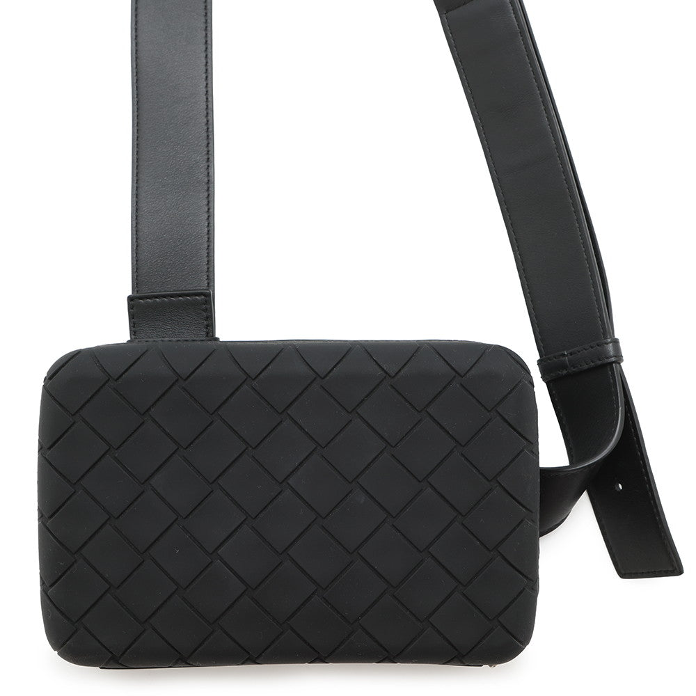 Bottega Veneta Crossbody Bag Black778706 Rubber Leather