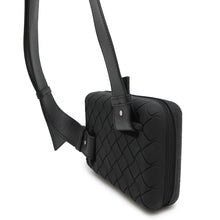 Load image into Gallery viewer, Bottega Veneta Crossbody Bag Black778706 Rubber Leather
