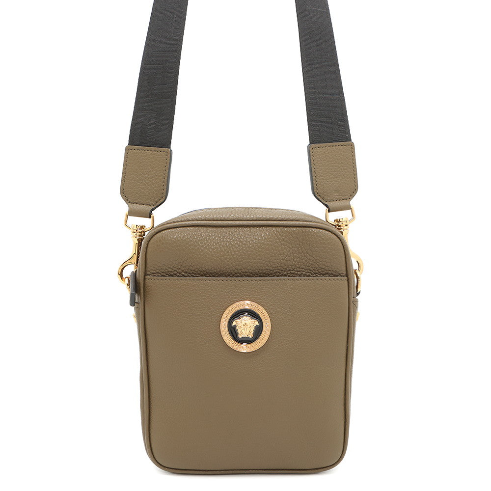 Gianni Versace Medusa Shoulder Bag Khaki1002885 Calf Leather