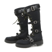 将图像加载到图库查看器中，Dior DIORANGER long boots Black Canvas Leather Size 38
