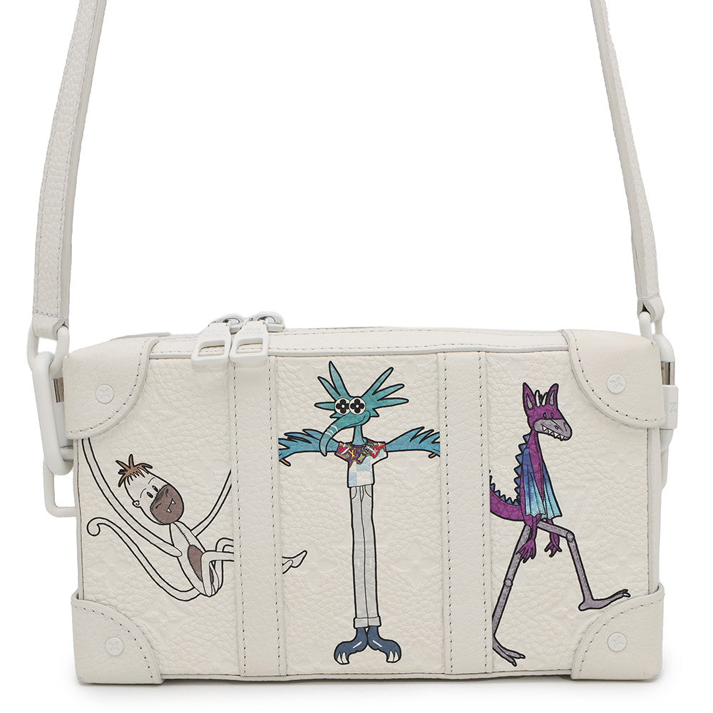 LOUIS VUITTON Soft Trunk / Wallet WhiteM80146 Monogram・Taurillon LV Friend