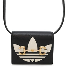 Load image into Gallery viewer, GUCCI adidas Collaboration Horsebit Shoulder Wallet Black/White702248 Leather
