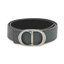 将图像加载到图库查看器中，Dior CD Icon Reversible Belt Gray Leather Size 80

