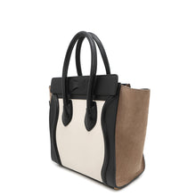 Load image into Gallery viewer, CELINE Luggage shopper White/Black/Gray167793 Leather Size micro
