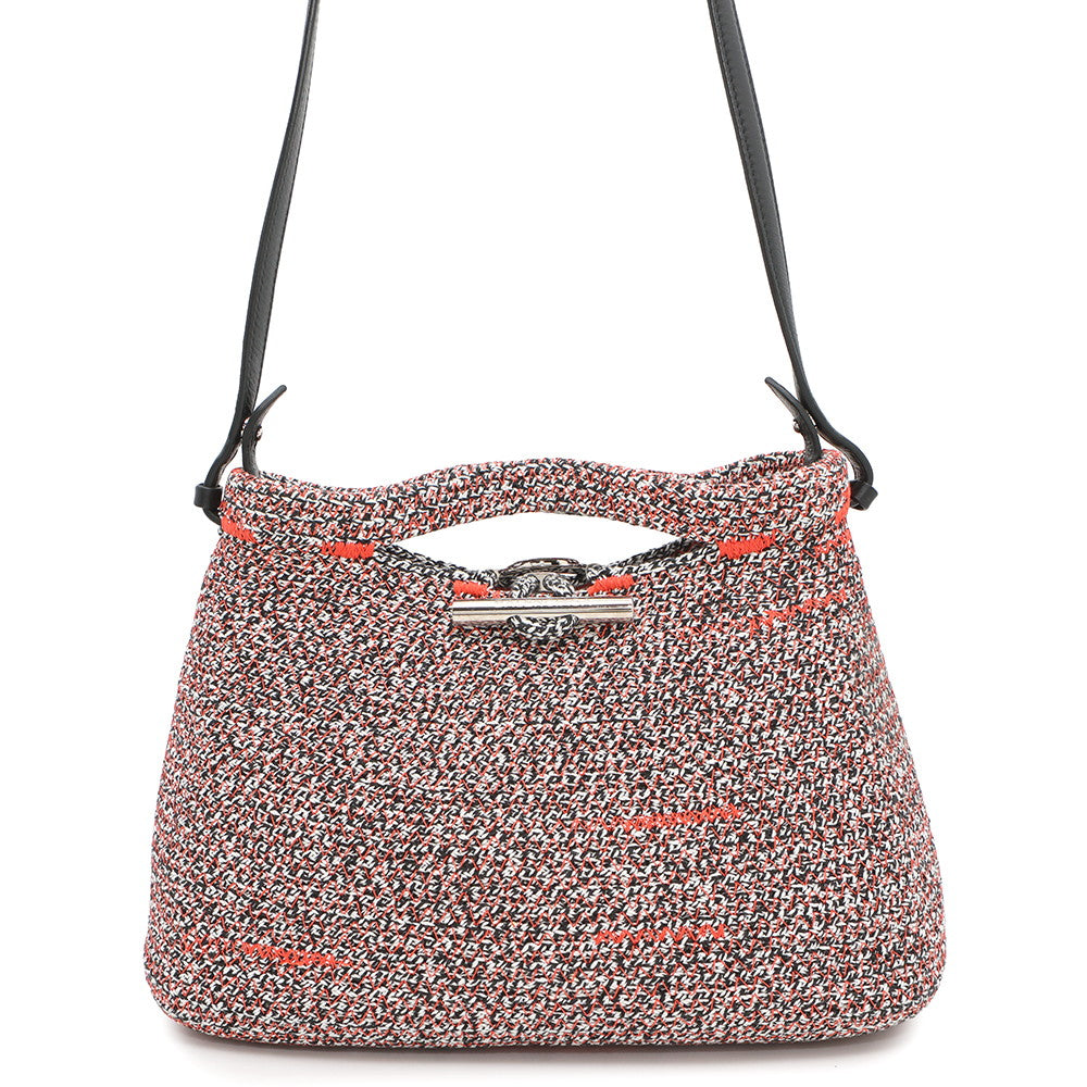 BALENCIAGA Zigzag Shoulder White/Black/Orange380687 Canvas Leather