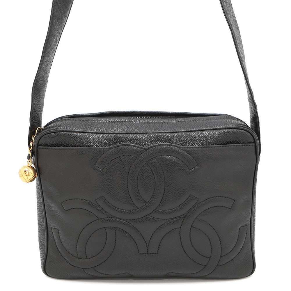 CHANEL Triple Coco One Belt Black Caviar Leather