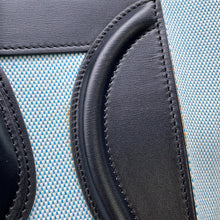 Load image into Gallery viewer, CELINE Luggage shopper Light Blue/White/Black189793 Canvas Leather Size micro
