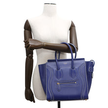 Load image into Gallery viewer, CELINE ★Luggage Shopper Blue189793 Leather Size micro
