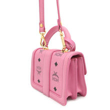 Load image into Gallery viewer, MCM Visetos Studded 2-Way Bag PinkMWE4SVI76PK001 Leather Rhinestone
